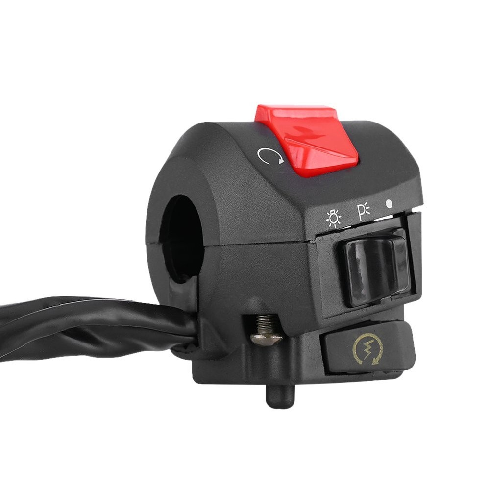 Qiilu 2Pcs Motorcycle Handlebar Switch Set – 7/8 Inch Push Button Black
