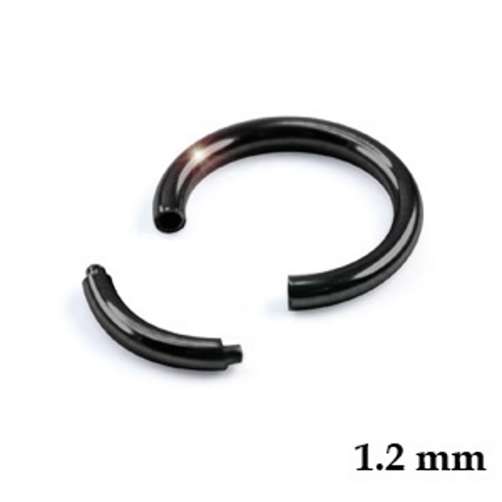 Treuheld® - 1,2 mm Piercing Segmentring - Stahl - Schwarz (4612v)