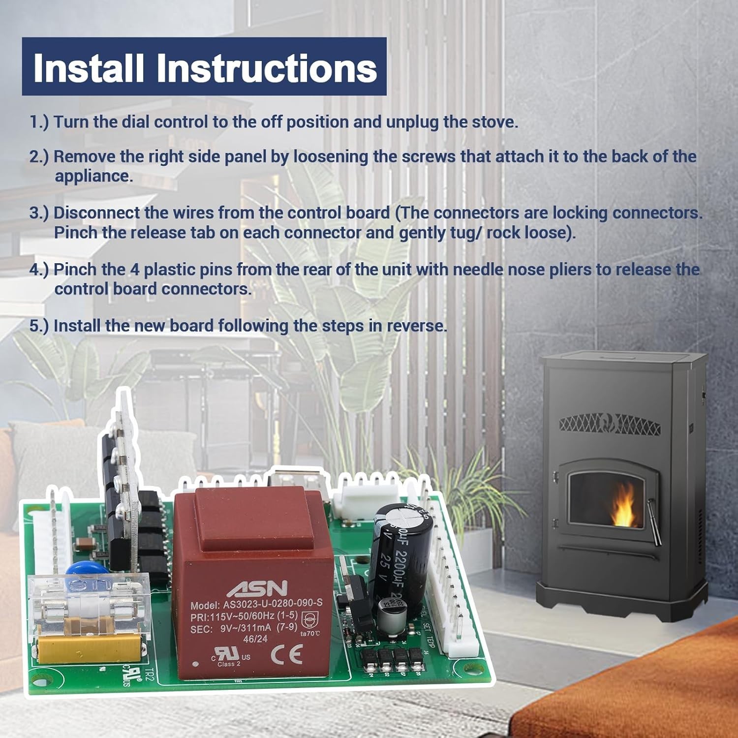 Circuit Control Board Replacement for PelPro PP130, Pleasant Hearth PH50PS PH50C