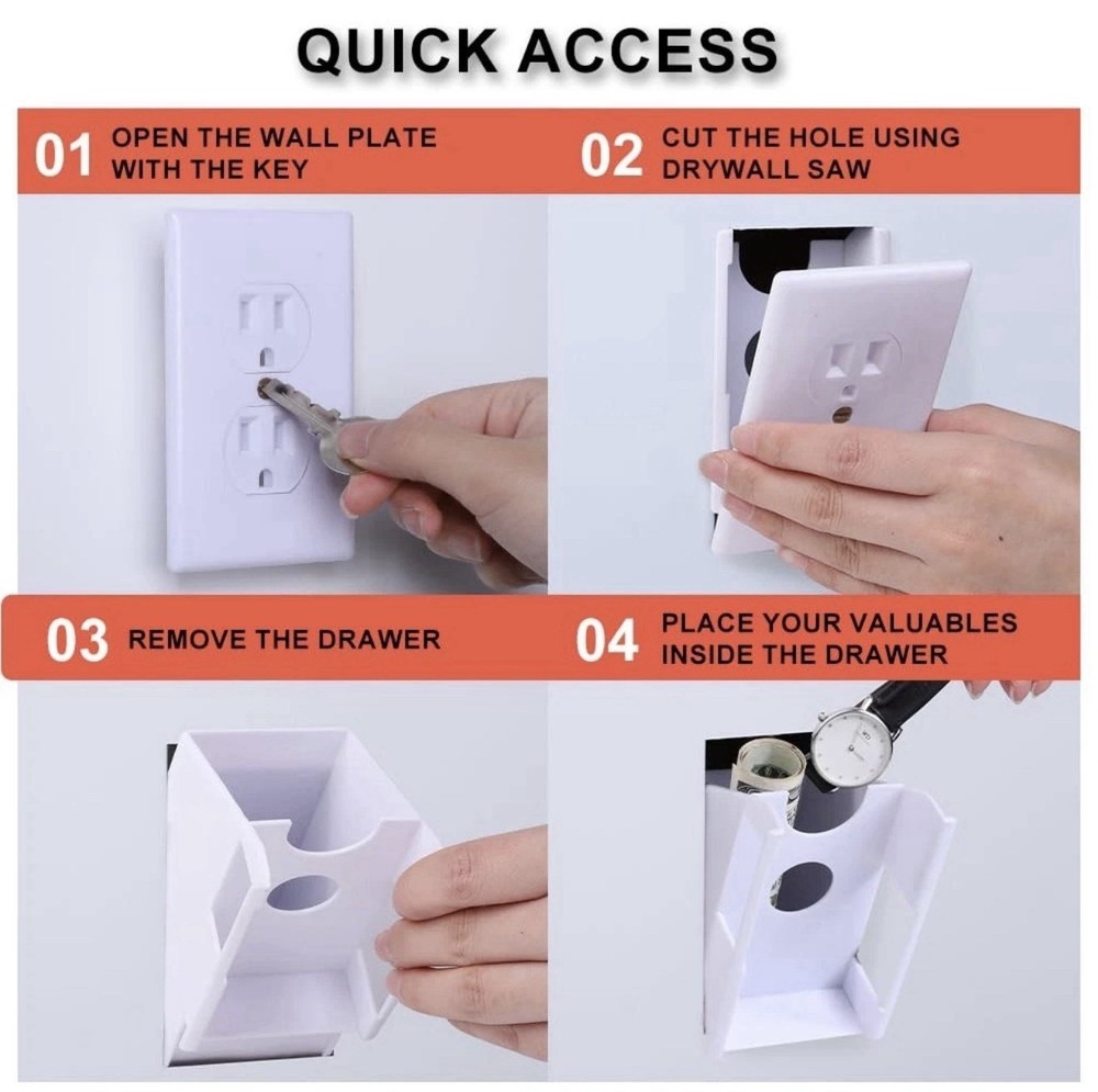 Wall Socket Diversion Safe- Hidden Diversion Safe Simple Install Magnetically...