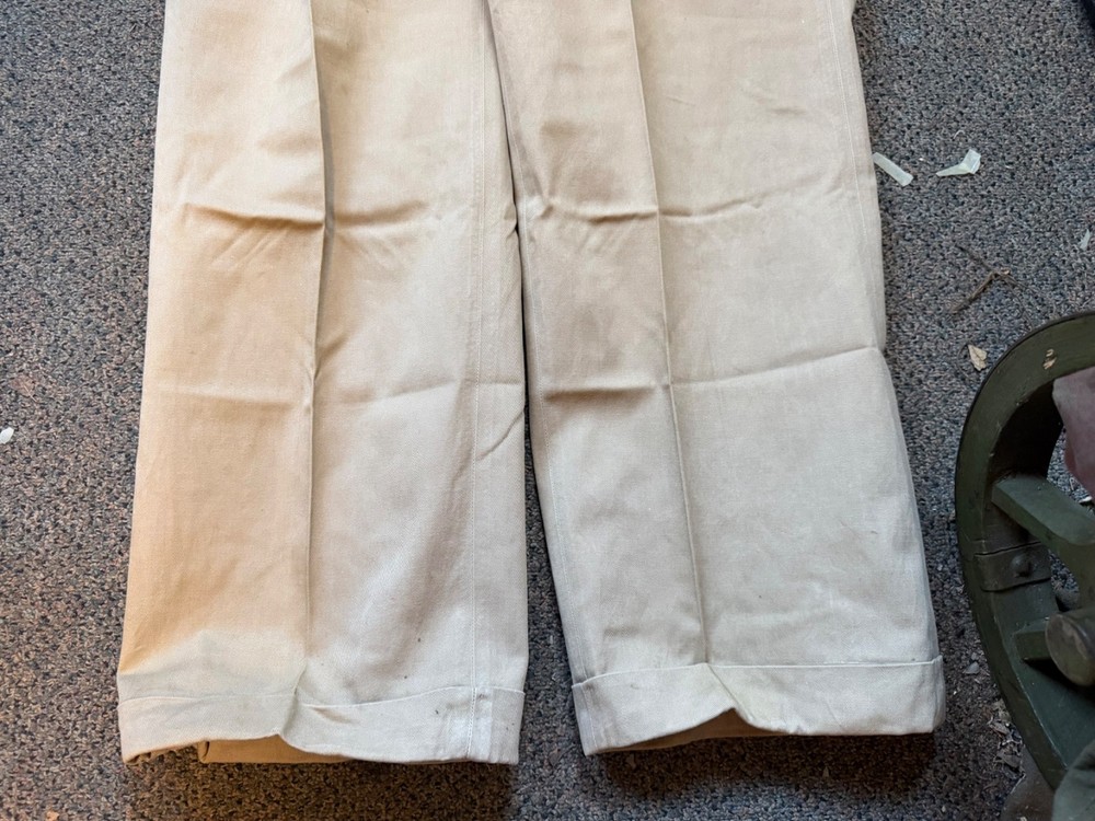 ORIGINAL WWII US ARMY EM NCO FIELD "KHAKI" SUMMER TROUSERS- SMALL 32X31