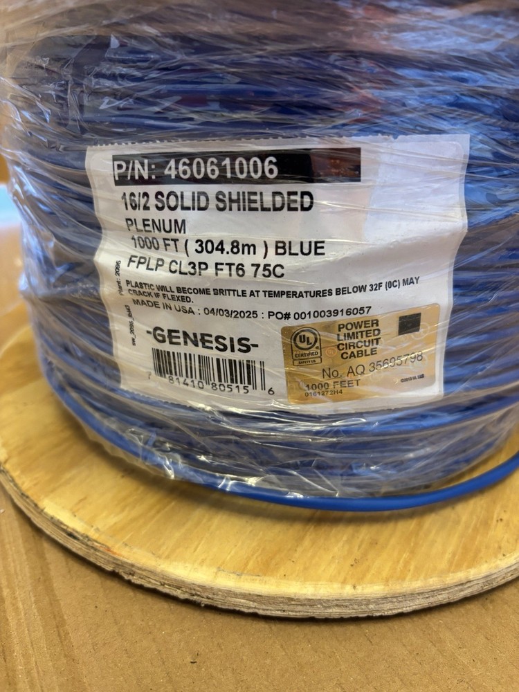 Honeywell Genesis 46061006 Solid Shielded 16/2 Plenum WIre 1000’ See Description
