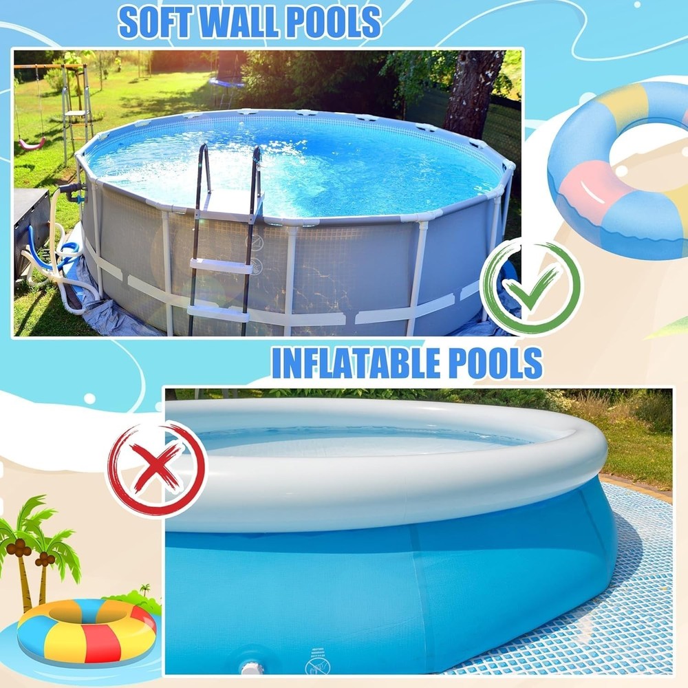 4 Pcs Gray Poolside Pool Leaf Skimmer Net Holder Adjustable Telescopic Hooks ...