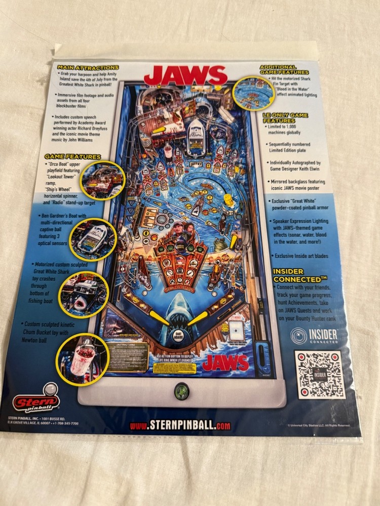 JAWS LE Stern Pinball flyer