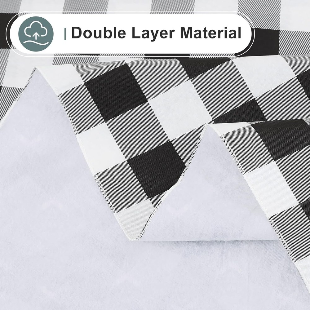 misaya Rectangle Waterproof Vinyl 84 x 60 (Rectangular), Black and White