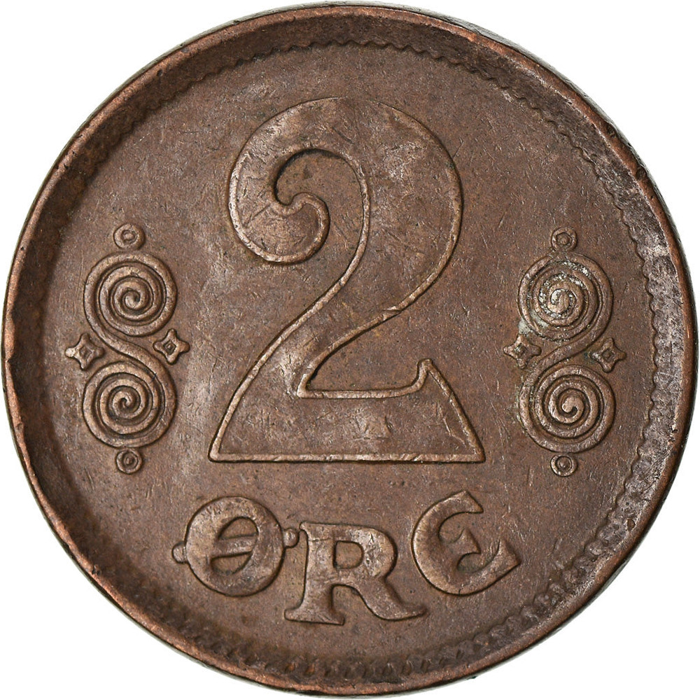 Danish Coin 2 Øre | King Christian X Monogram | Denmark | 1913 - 1923