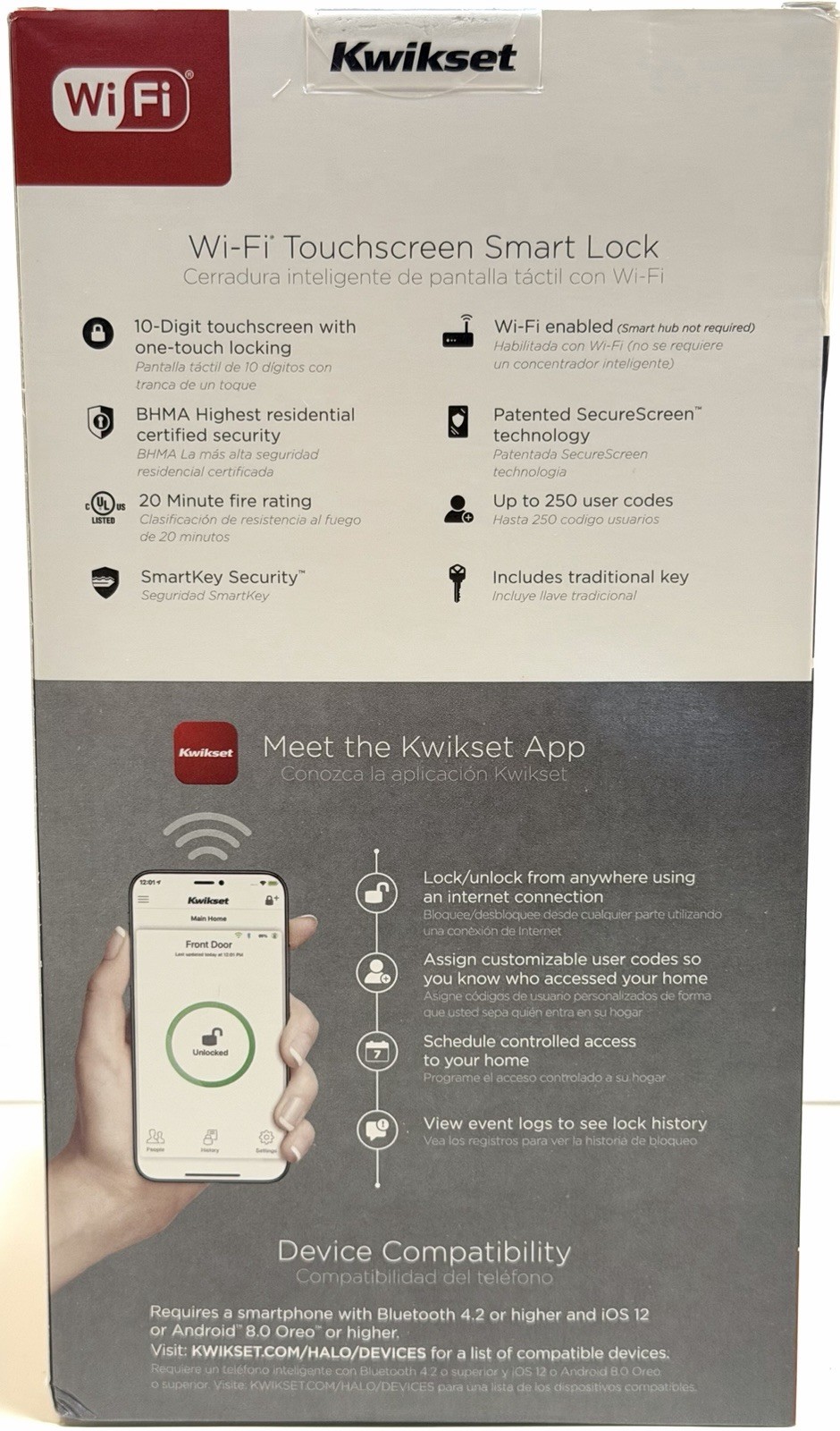Kwikset Touchscreen Wi-Fi Enabled Smart Lock. Keyless Entry Matte Black. New.