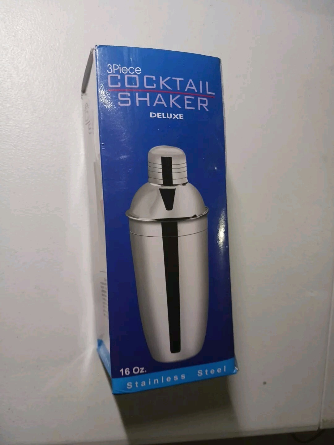 16 oz. TALL STAINLESS STEEL Martini Boston BAR SHAKER 3-Piece Cocktail Mixer Tin