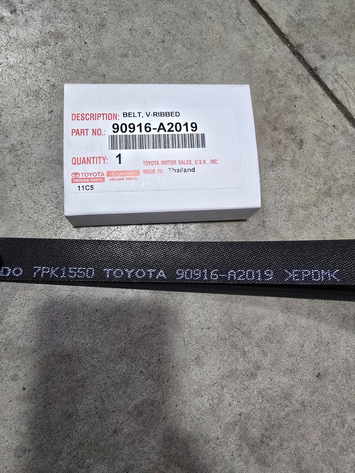 Toyota OEM Genuine Serpentine Drive Fan Belt 90916-A2019 Highlander Sienna Camry