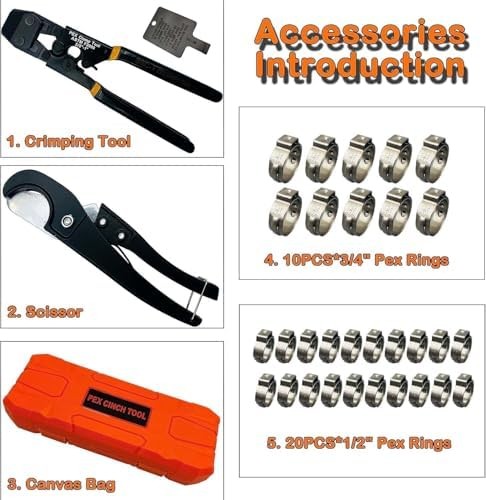 PEX Pipe Clamp Crimping Tool with Cutter