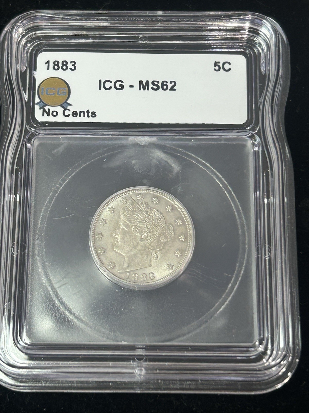 SASA 1883 Liberty V Nickel No Cents MS62 ICG