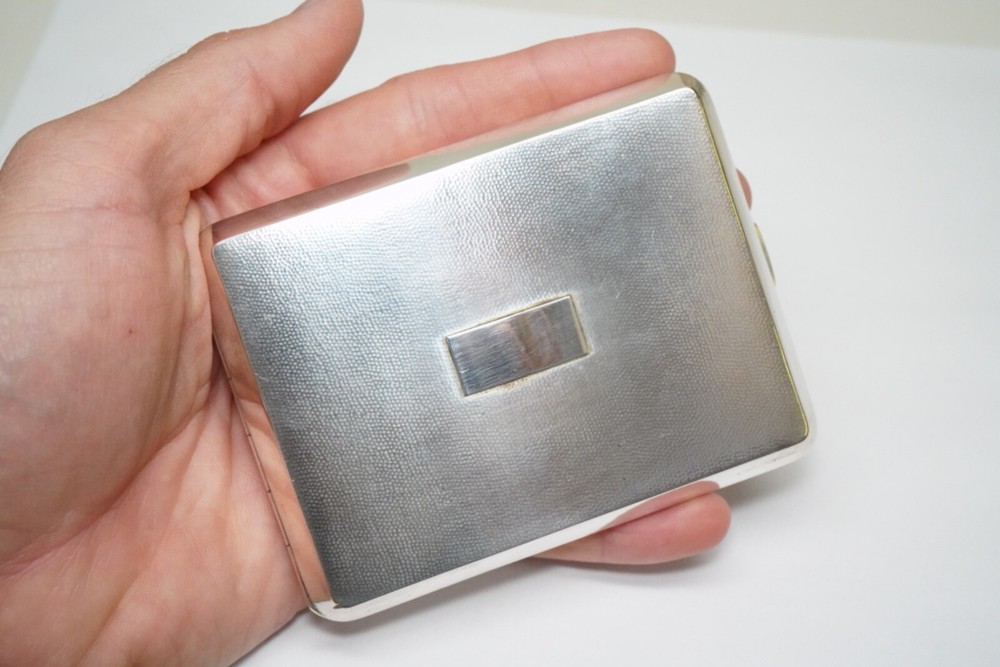 Outstanding HANDMADE Solid Silver Cigarette Case - Nanking - Business Card Case