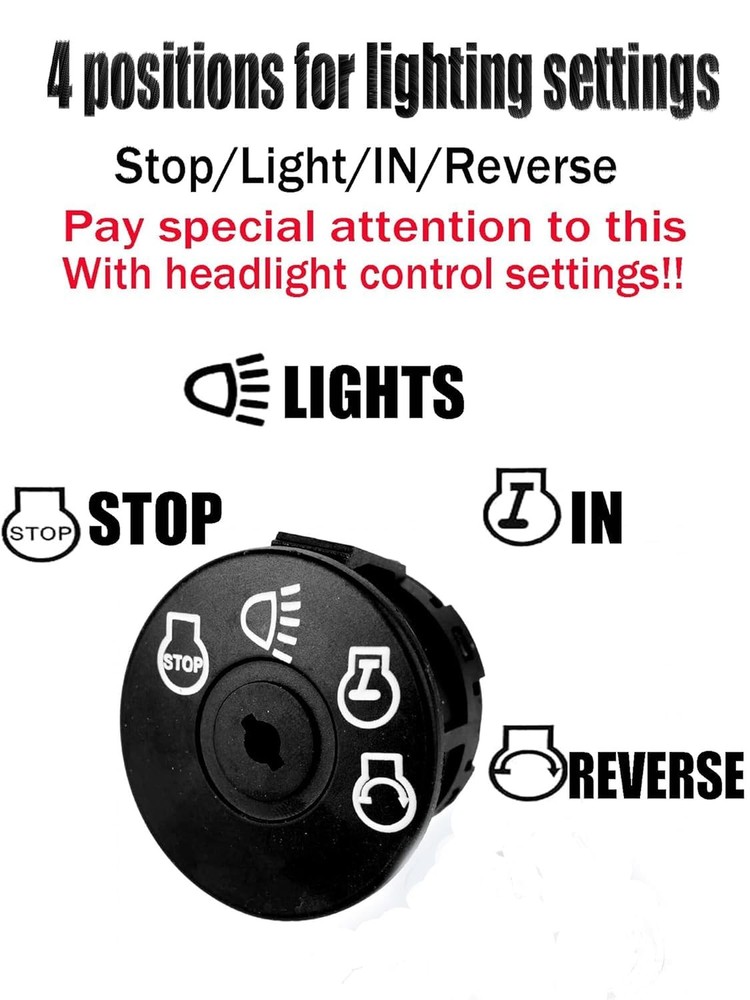Ignition Switch with Key 4-Position 7-Terminals Compatible black