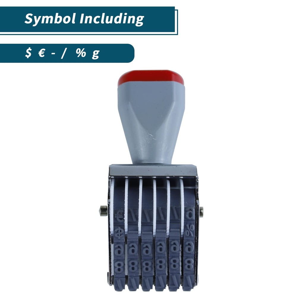 6 Digit Number Roller Stamps - Small Changeable 6 digit rubber stamp, No