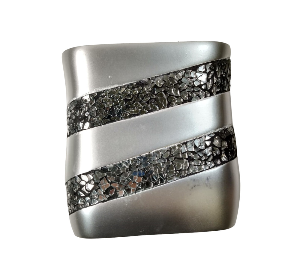 Bathroom Toothbrush Holder, Silver Mosaic