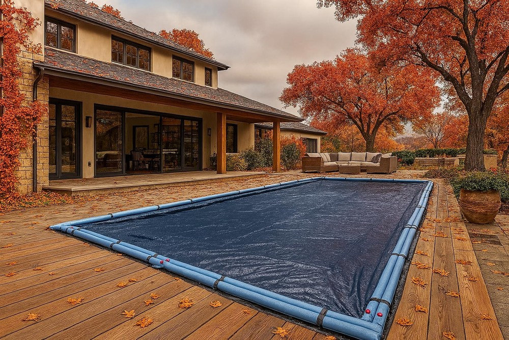 Inground Pool Winter Cover, Fits 16’ x 32’ Rectangle, Solid Blue – Superior S...