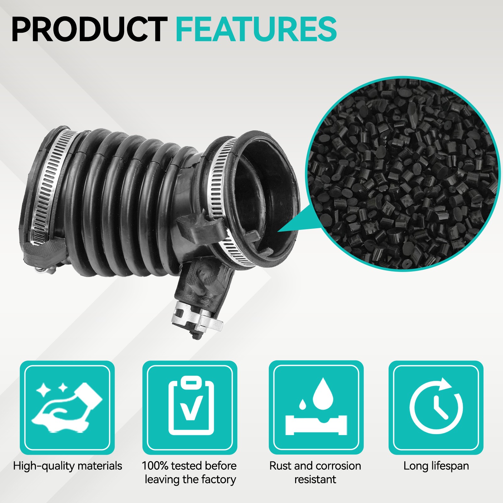 For Honda Civic 2012-2015 1.8L Air Flow Tube Air Cleaner Intake Hose With Clamps