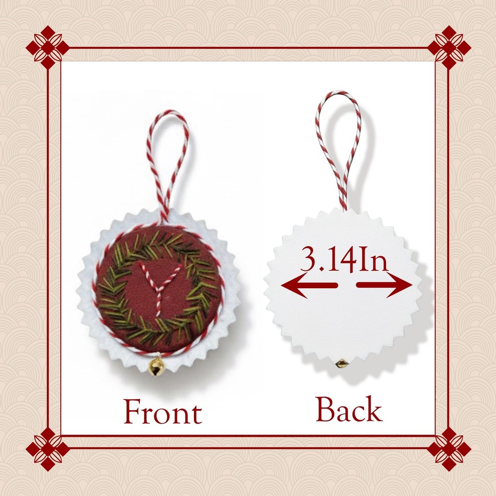 TenDawn Personalized Christmas Embroidery Medium, Customizable Wreath Set