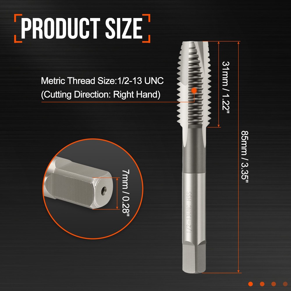 1/2-13 UNC Spiral Point Plug Threading Tap Polished Screw Tapping