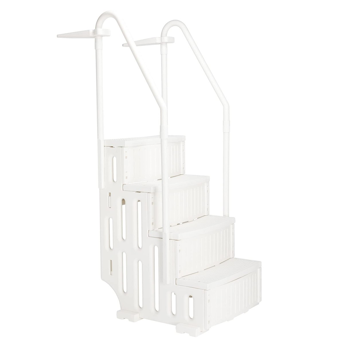 Heavy-Duty Swimming Pool Ladder 4 Step Above Ground with Handrails White