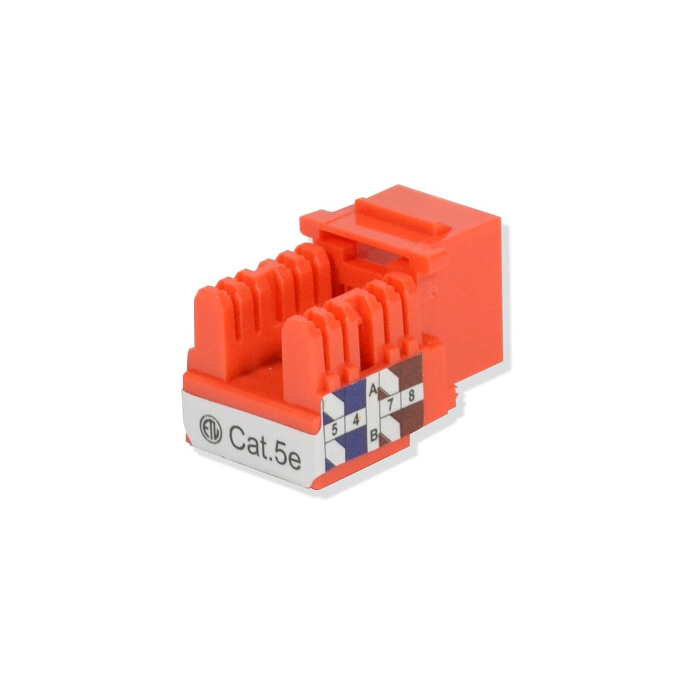Keystone Jack Cat5e Orange Network Ethernet 110 Punchdown 8P8C