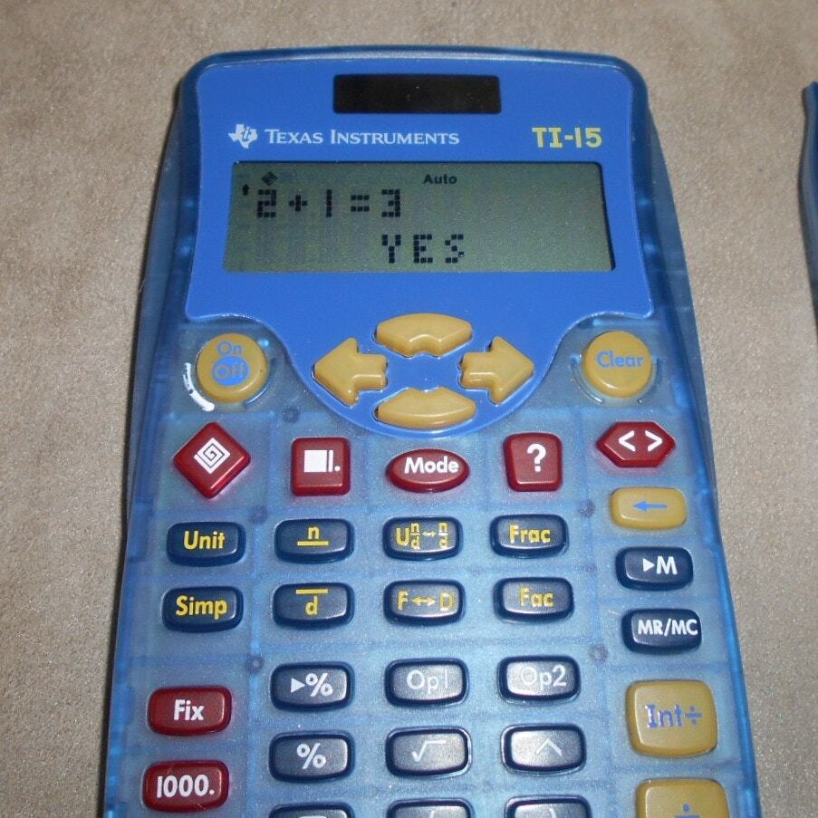 Texas Instruments TI-15 Explorer Elementary Calculator w/Cover Solar Powered