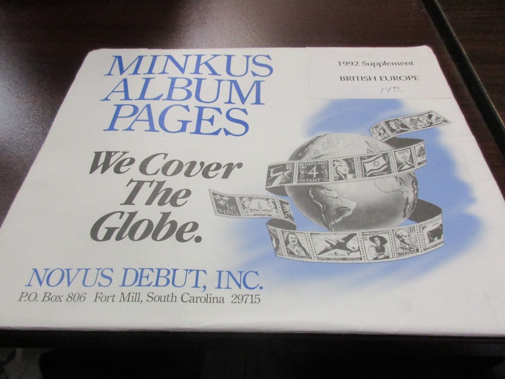 "MINKUS"  1992  SUPPLEMENT BRITISH EUROPE  W/FREE SHIPPING!!!