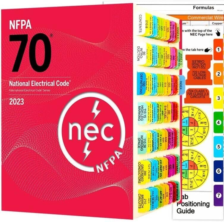 National Electrical Code 2023 Edition Code Book NEC Colored Tabs 120 PCS Guide