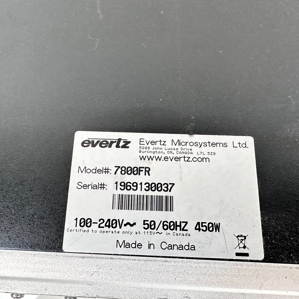 EVERTZ 7800FR Multiframe Controller 450W 100-240v