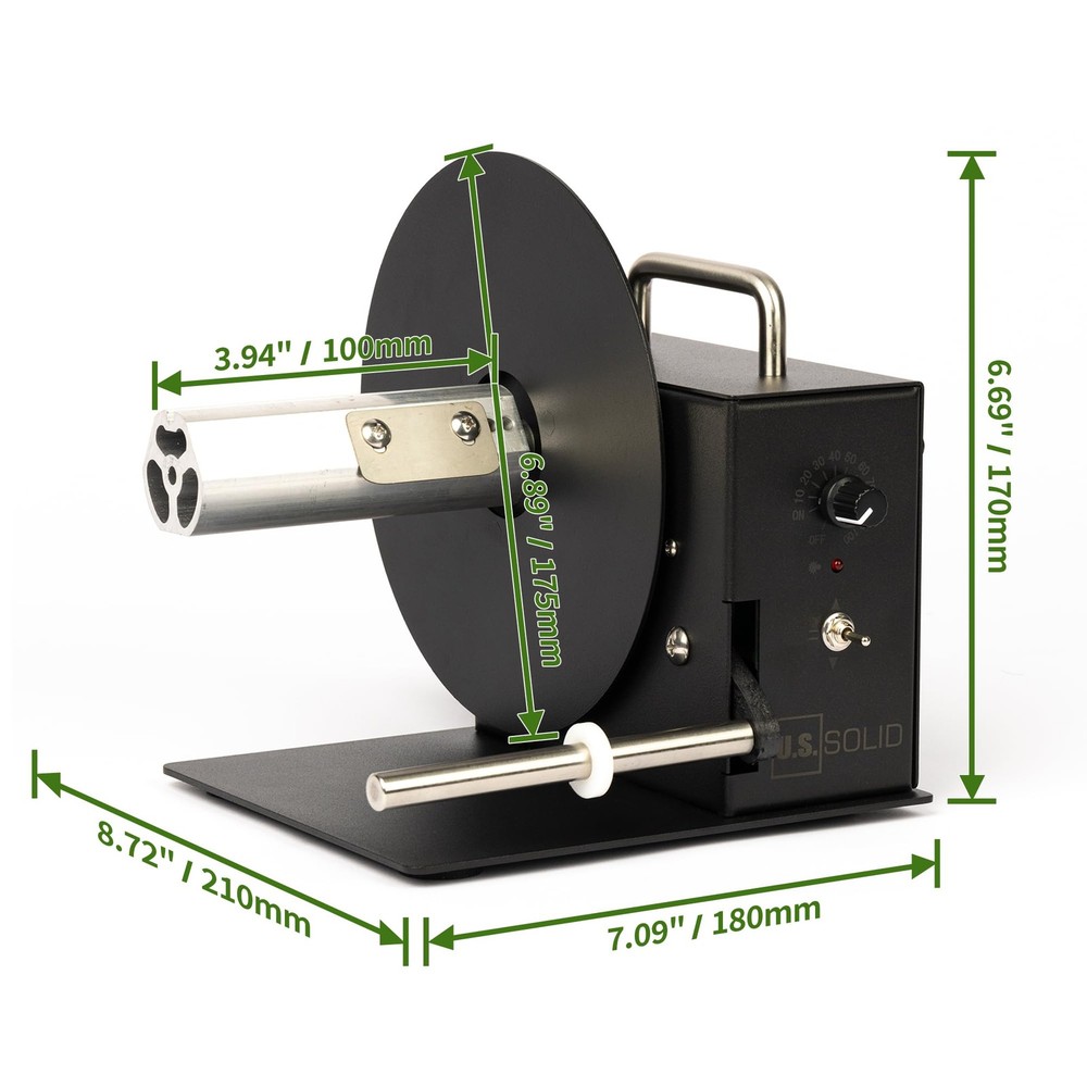 U.S. Solid Automatic Label Rewinder 4.1 in Width 7 in Roll Diameter