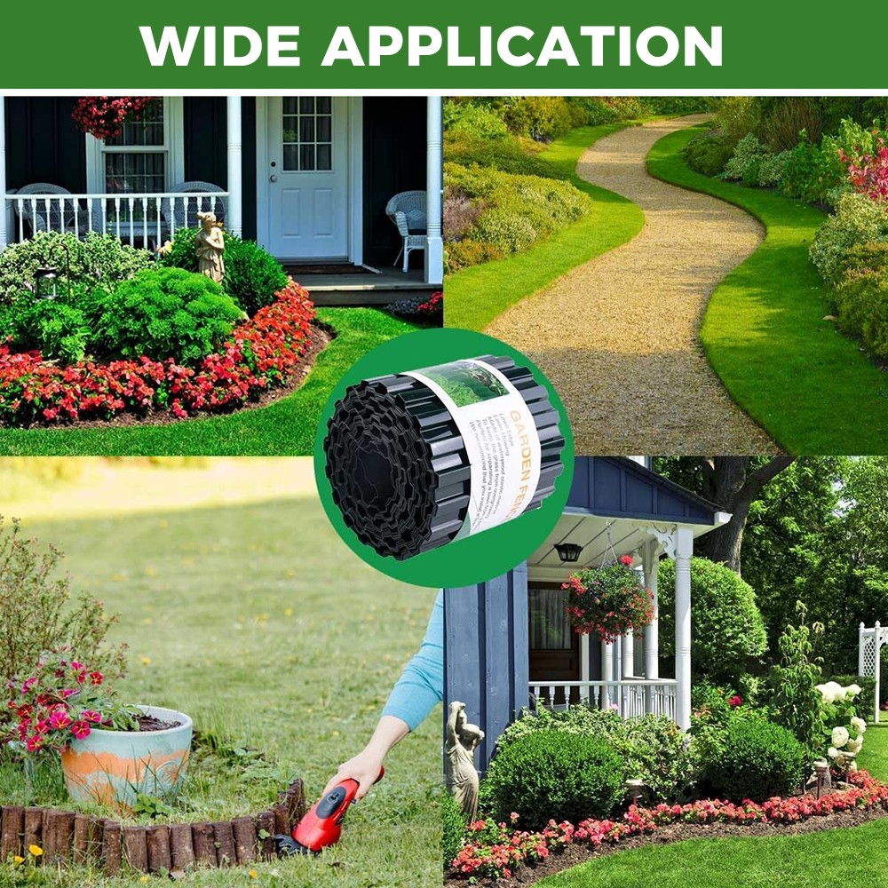 2pcs 30ft Garden Landscape Edging Border Lawn Edging Border Fence Yard Patios