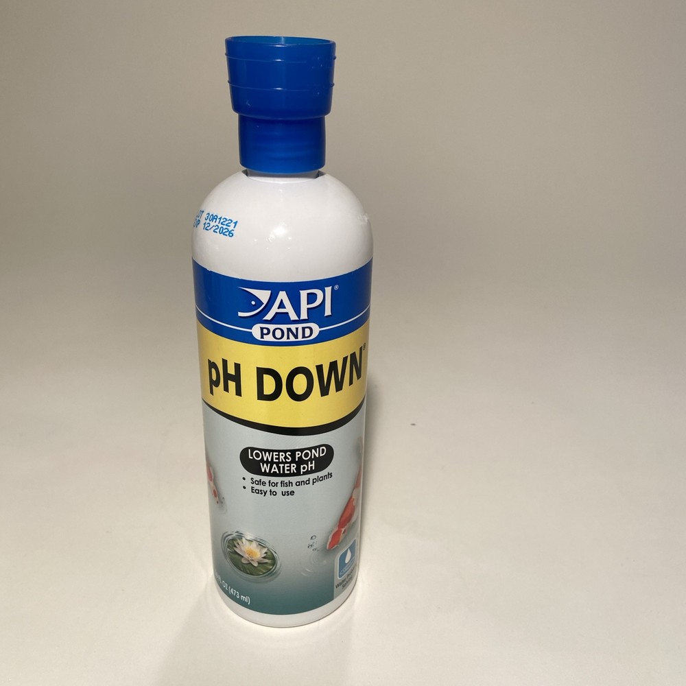 API POND PH DOWN Pond Water PH Reducing Solution 16-Ounce Bottle, White,