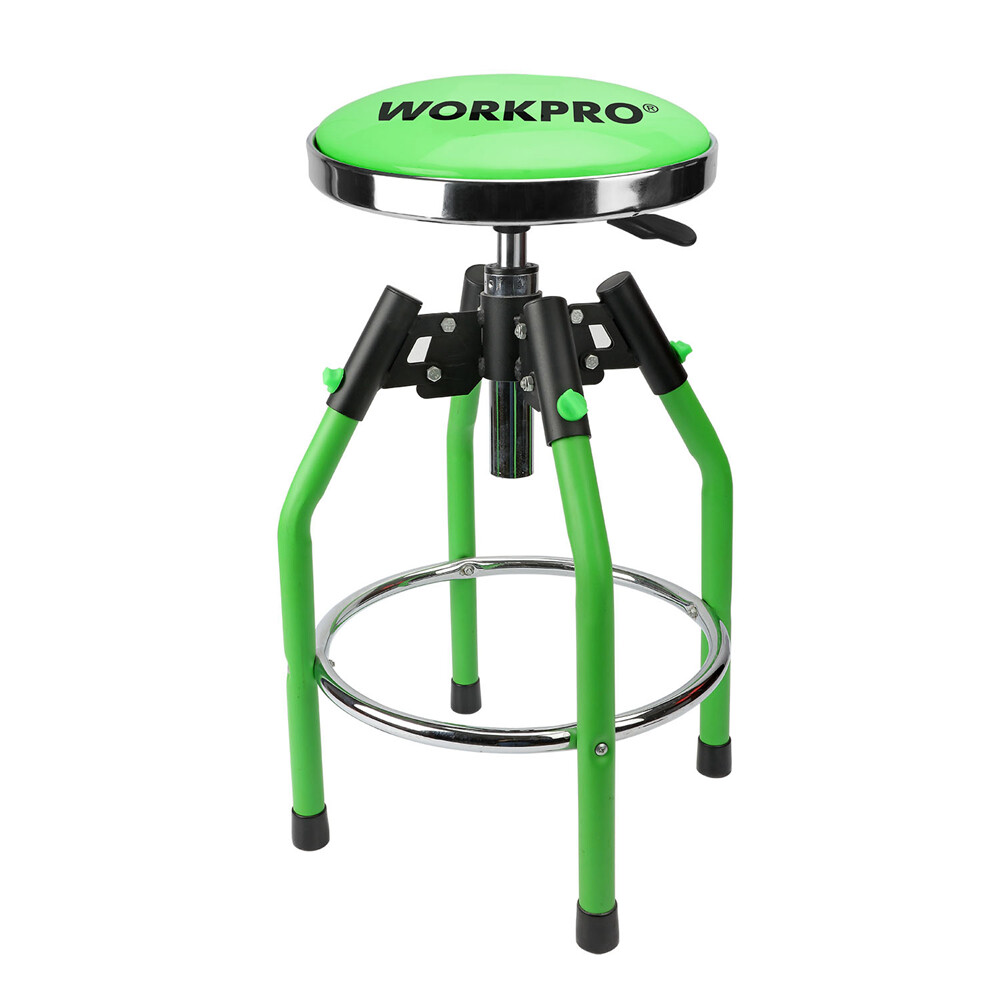 WORKPRO Heavy Duty Adjustable Hydraulic Shop Stool Garage Bar Stool 330Pound Max