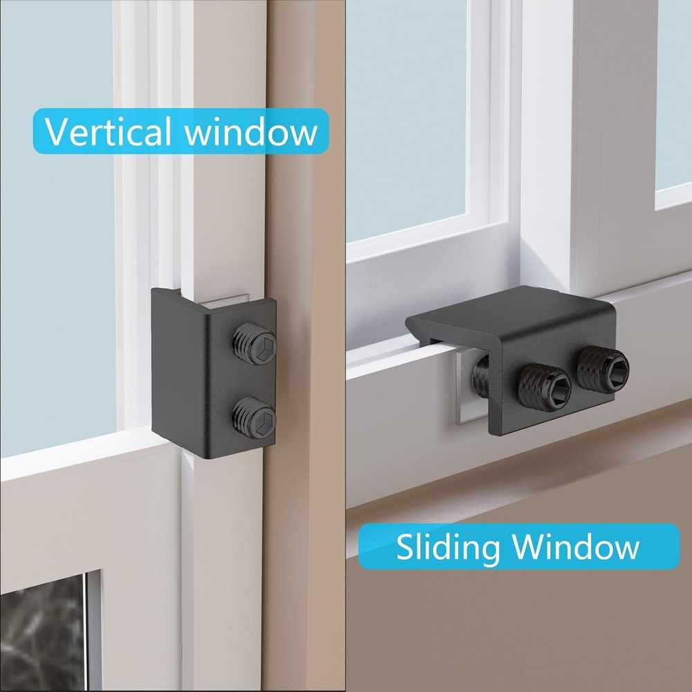 Window Locks 4-Pack, Keyed & Child Proof Security Lock for Black