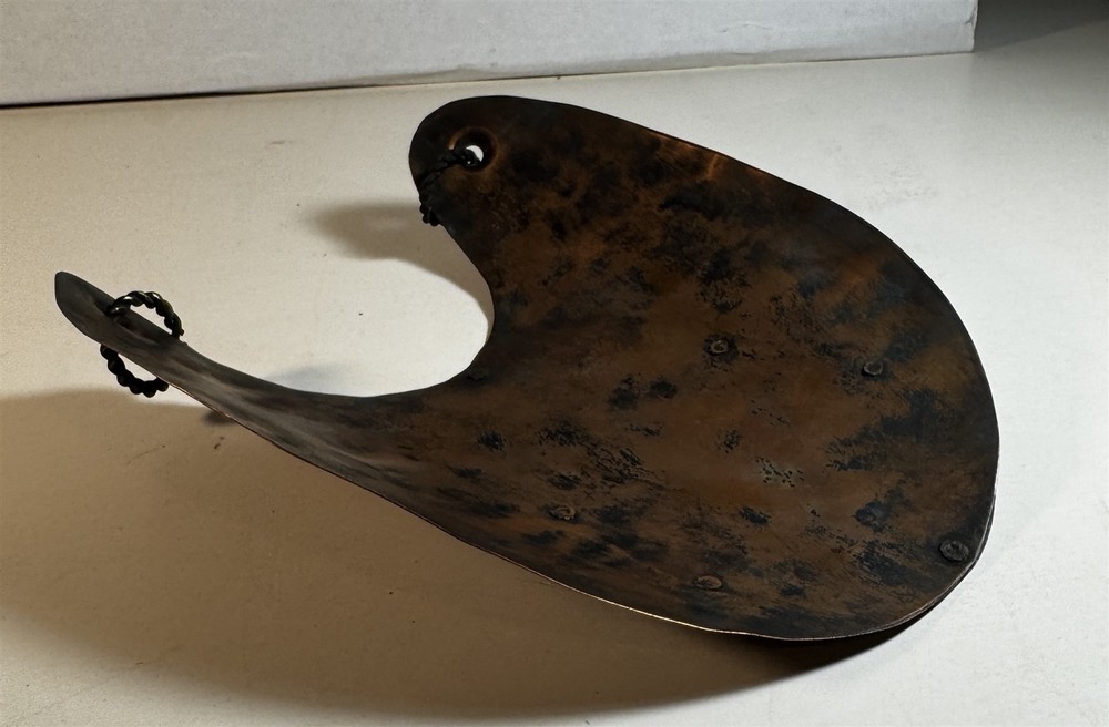 Hand Hammered Copper Gorget Plaque Native Warrior Engraved Studio Metalwork