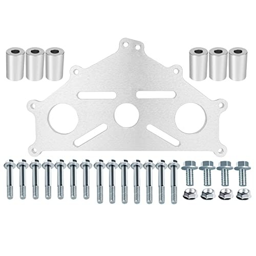 Engine Safe Stand Adapter Plate Compatible with Chevy LS1 Duramax BBC Silver