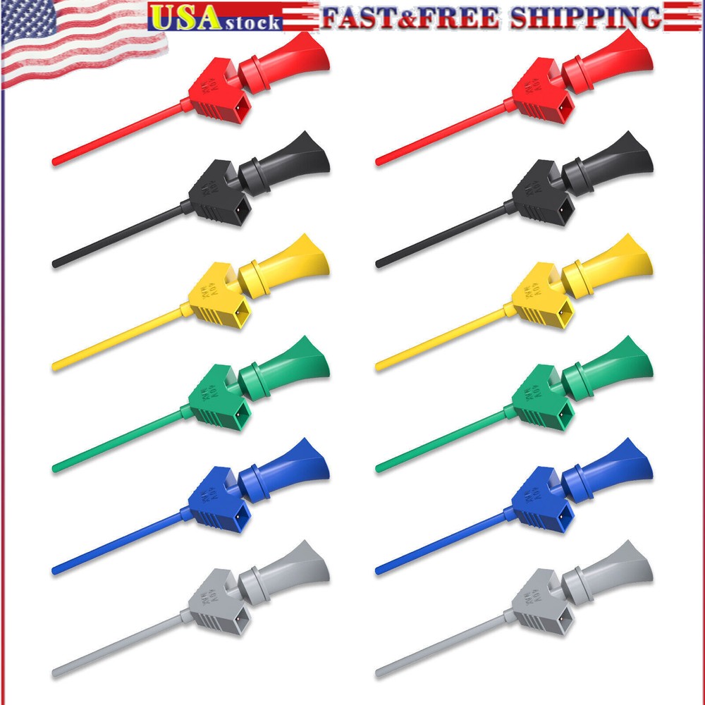 SMD IC Test Hook Clip 12PCS 6 Colors for Logic Analyzer, Electronic Testing