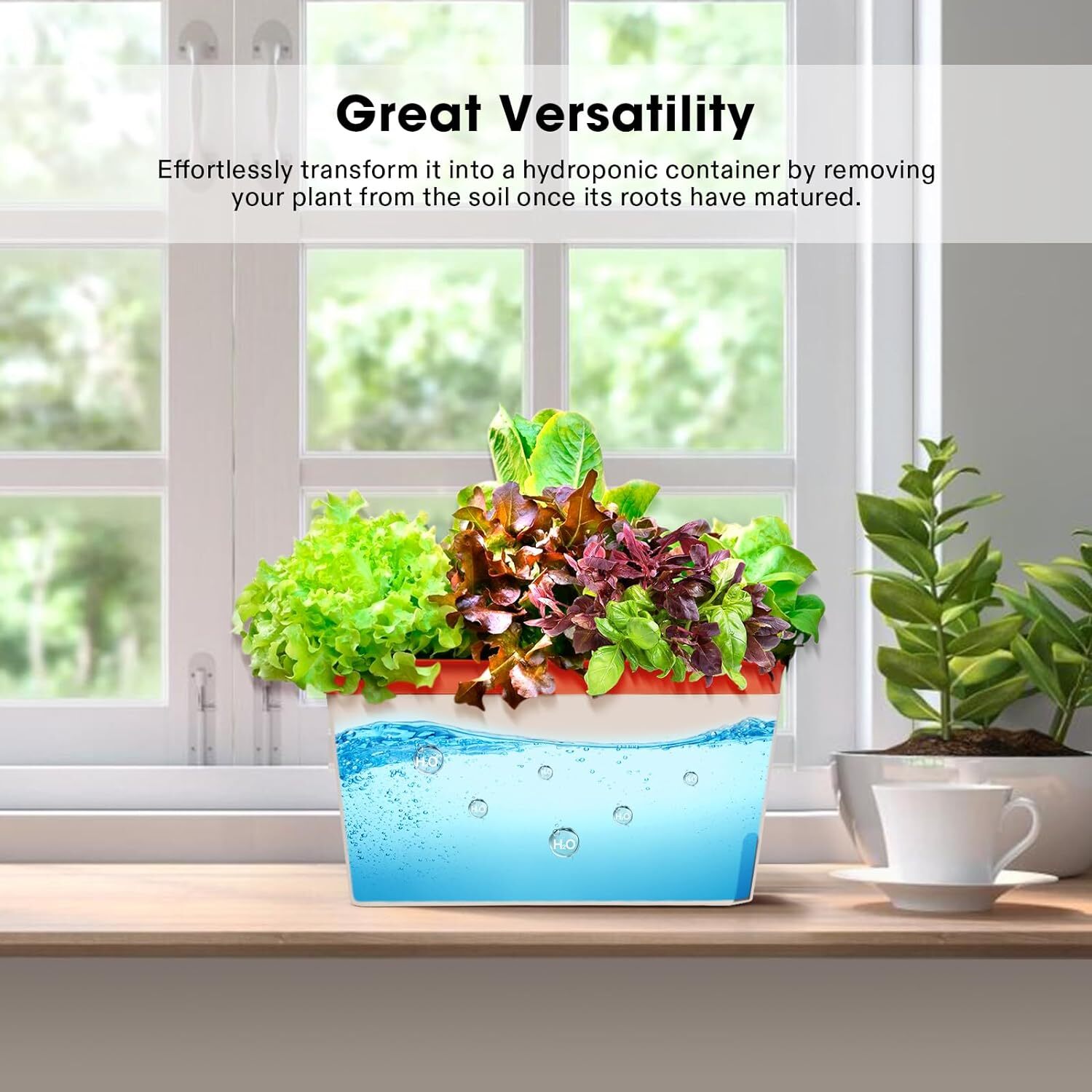 VIVOSUN 4/6 Pack Self-Watering Planters Window Planter Box w/ 10pcs Labels