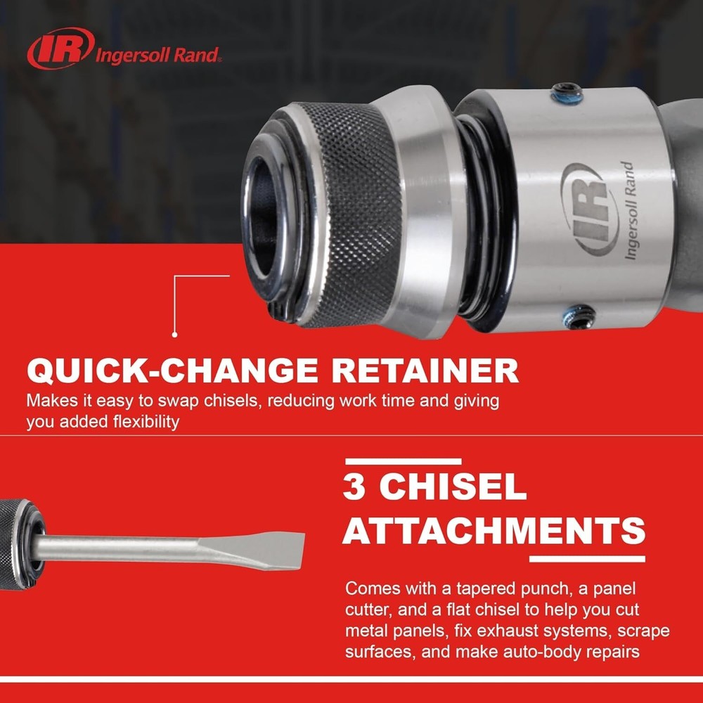 High Performance 114GQC Air Hammer with 3 Chisel Attachments for Precision Work