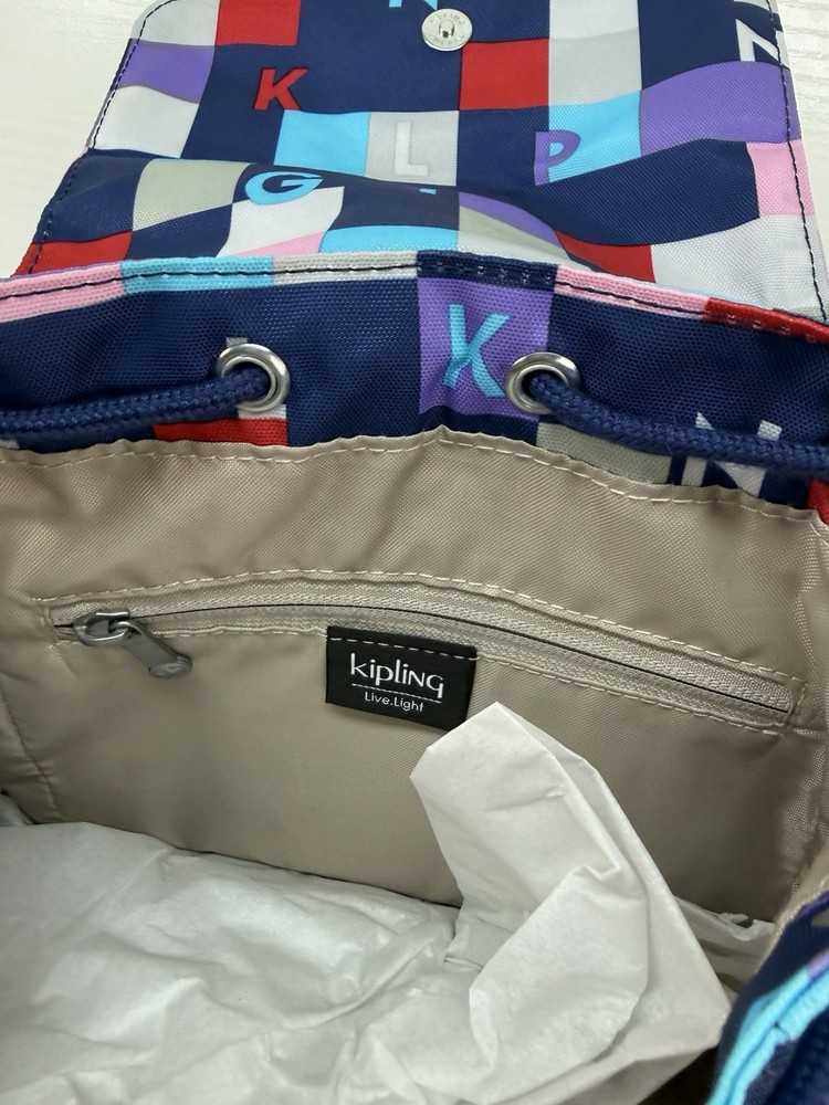 Kipling Kaylin Mini Backpack NWT Multicolor Kipling Cubed Monkey Charm