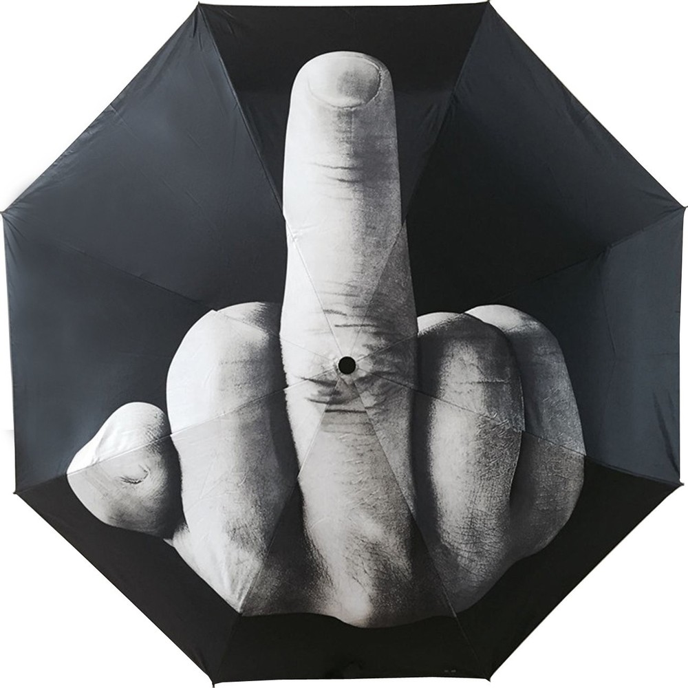 TinaWood Funny Folding Middle Finger One_Size, Black(Middle Pattern)