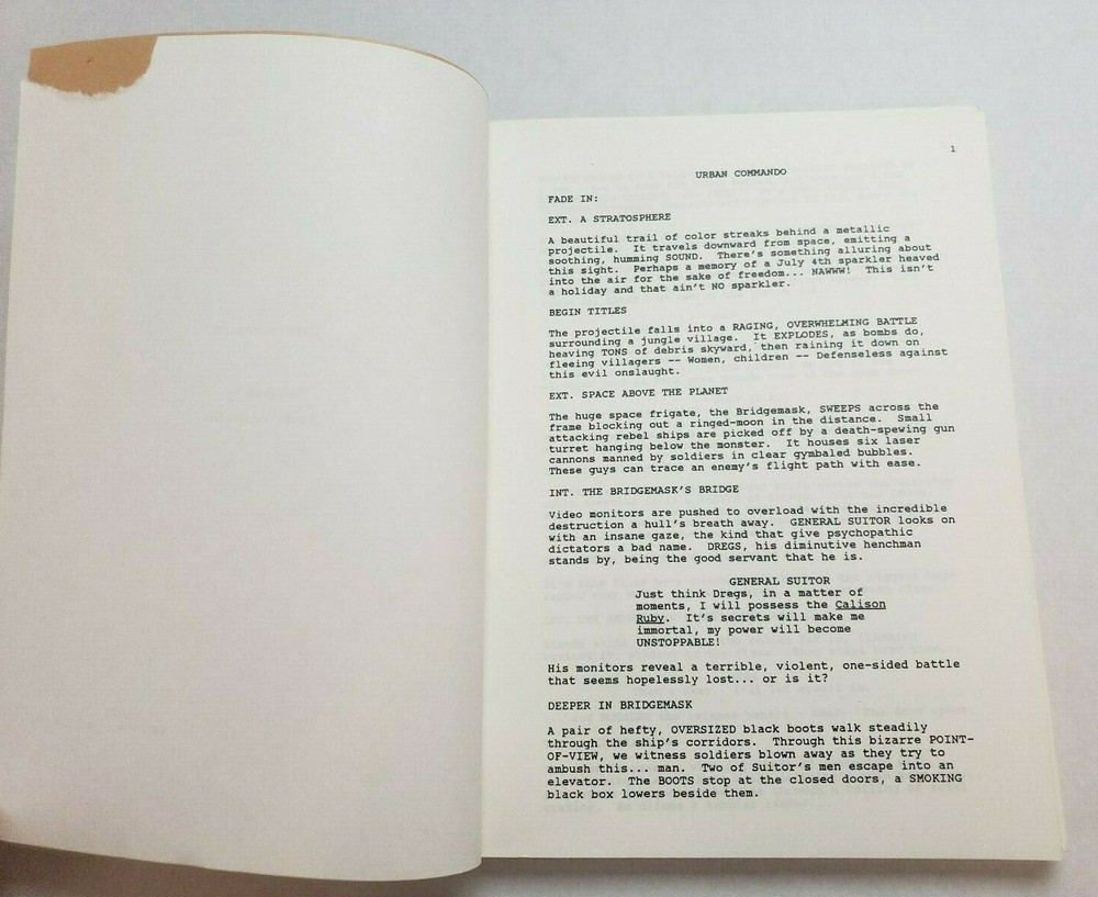 SUBURBAN COMMANDO / Frank Cappello 1987 Screenplay, HULK HOGAN Christopher Lloyd