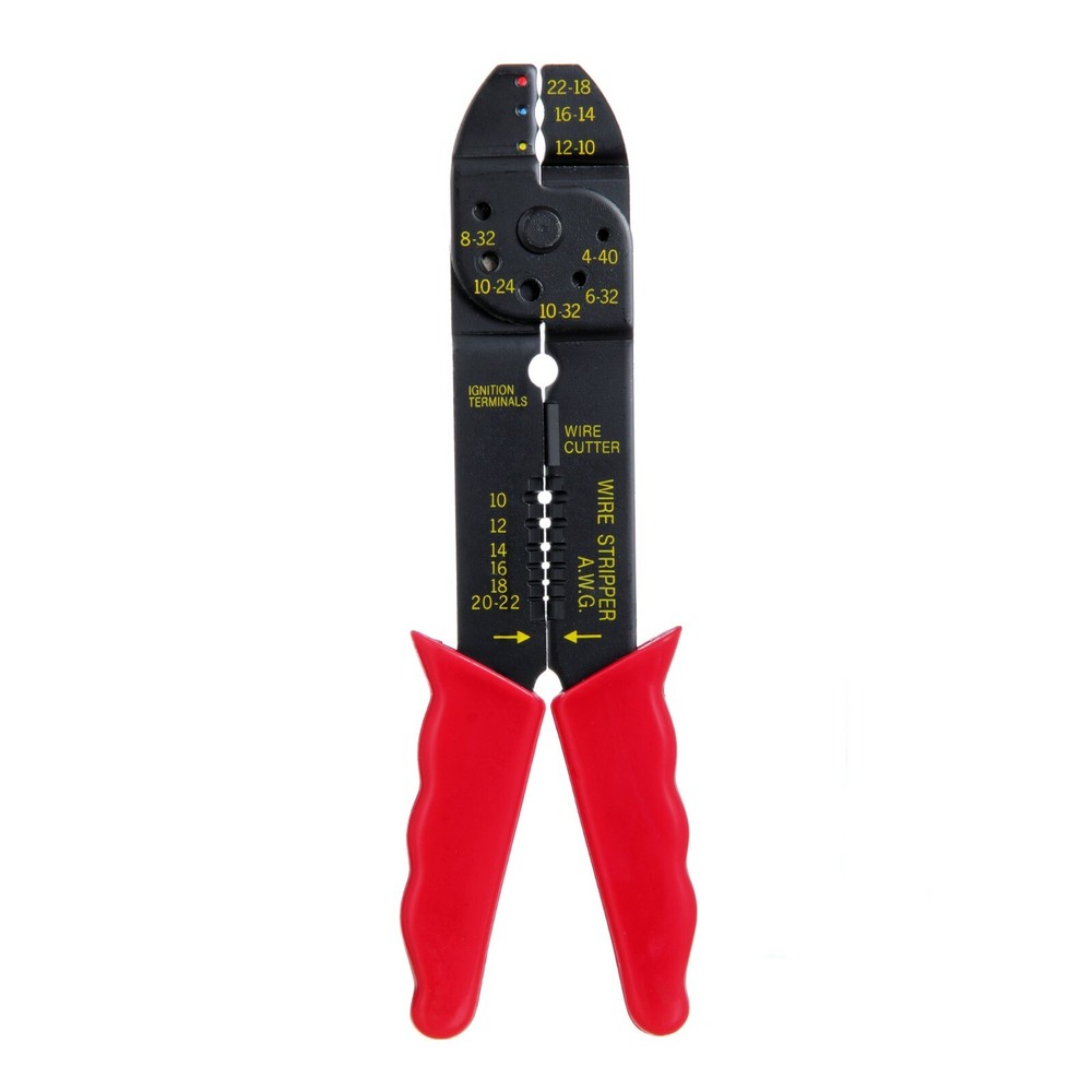 Hyper Tough Wire Stripper and Crimper with 25 Piece Terminal Connector Set