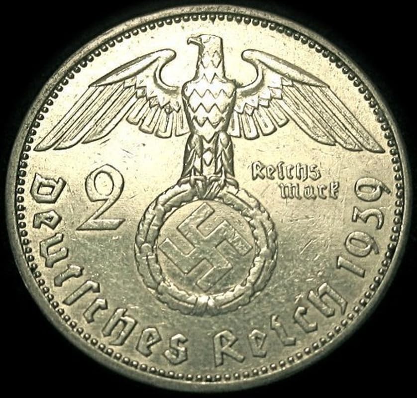 Authentic 2 Reichsmark Coin - Silver Composition, Various Grades Available