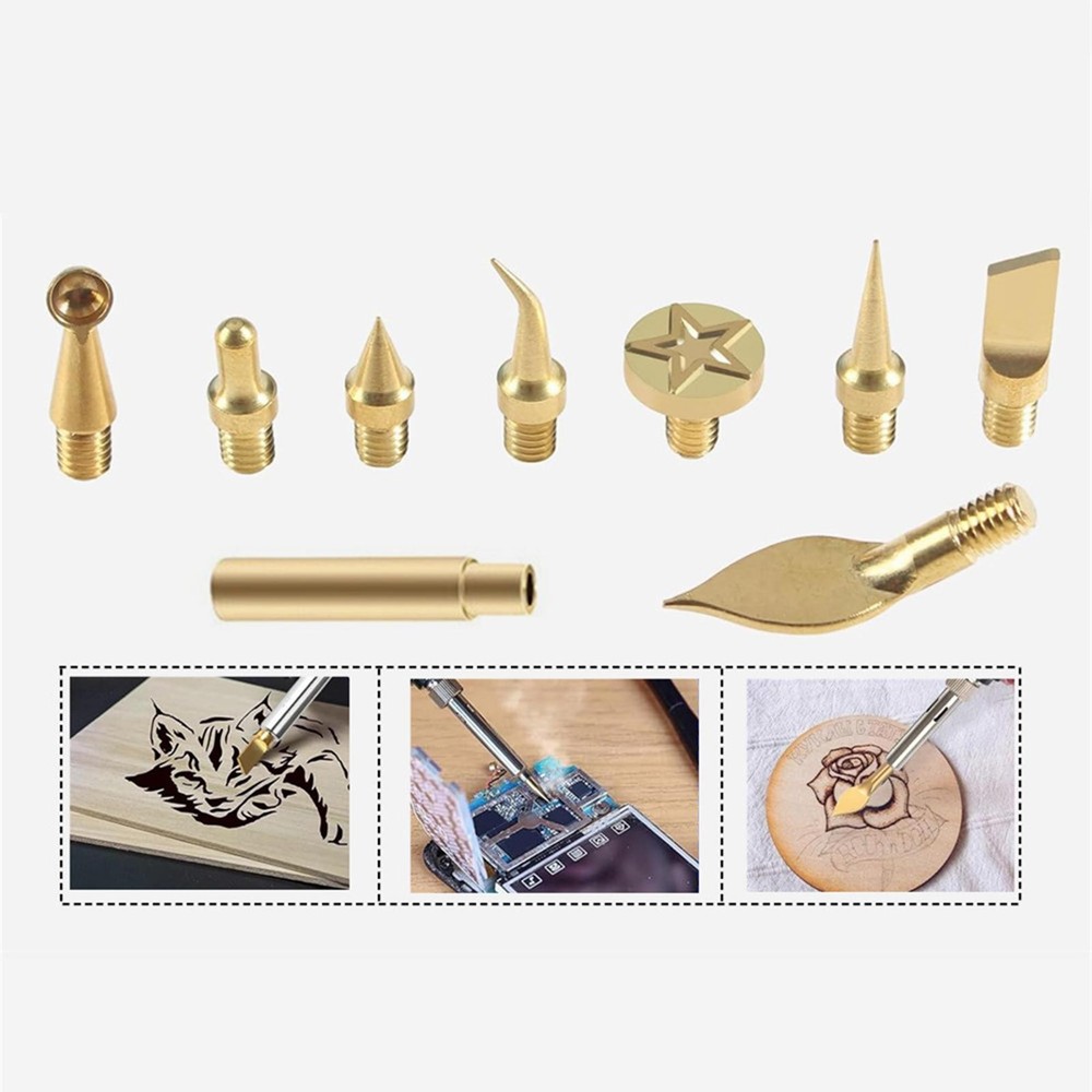 17 Pieces 3D Printer Smoothing Tool Kit Versatile Brass Soldering Iron Tips