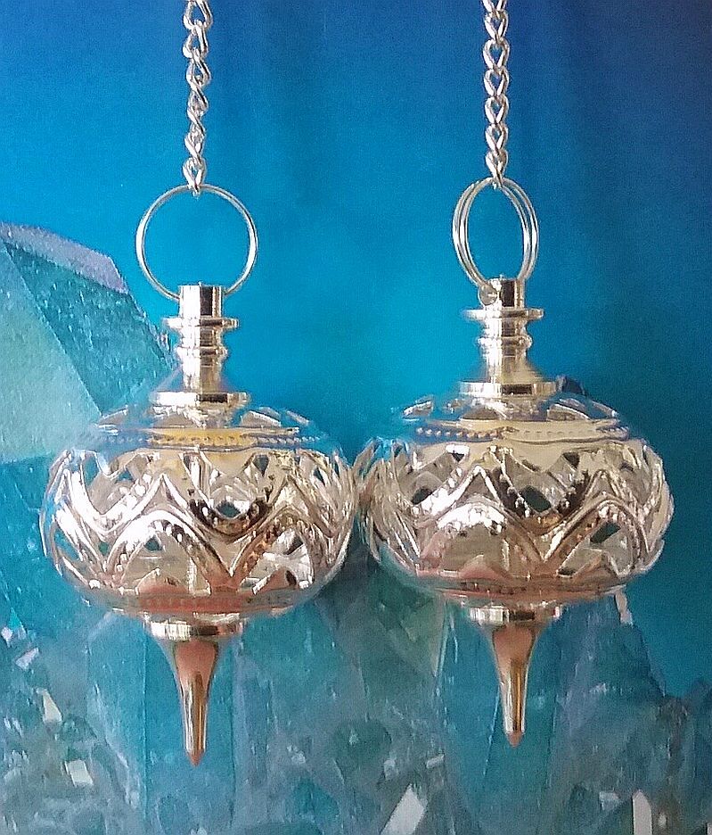 SILVER DOWSING PENDULUM, LARGE UNUSUAL FILIGREE DESIGN SILVER DOWSING PENDULUM