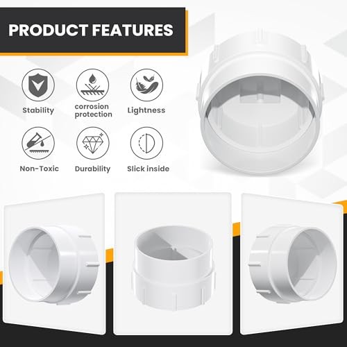 6''Sewer Cleanout Adapter with Plug Pipe Fitting, PVC DWV Flush Sewer Cleanout