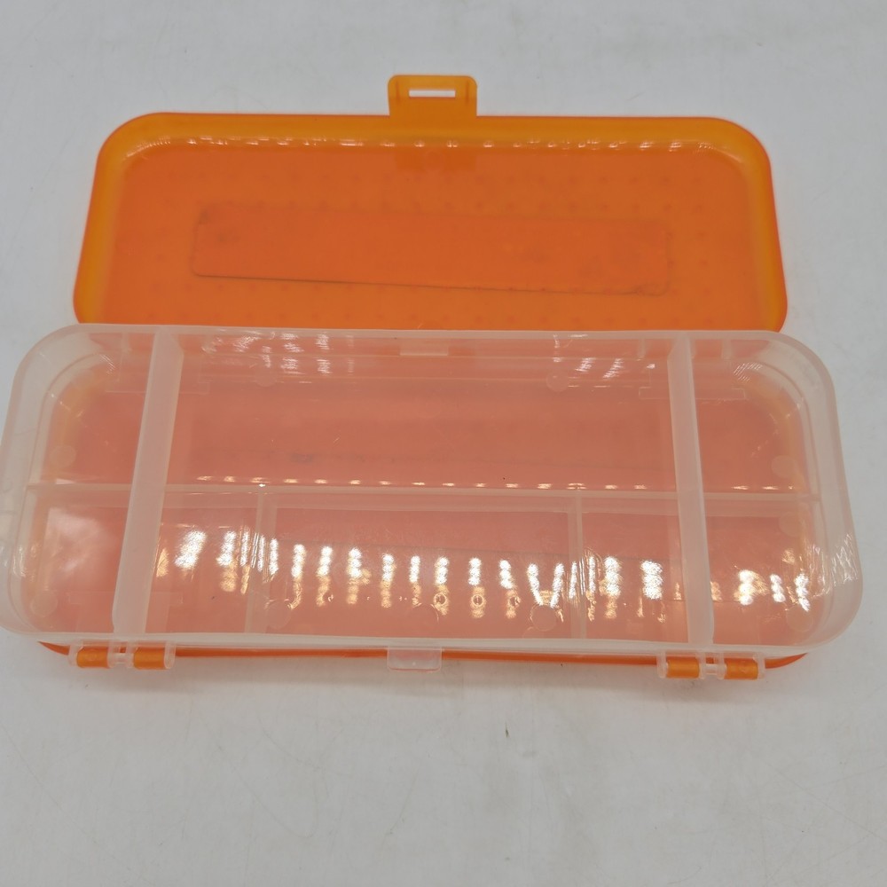 BAZIC Plastic Pencil Case 8" Double Deck Utility Storage Box, Organizer Orange