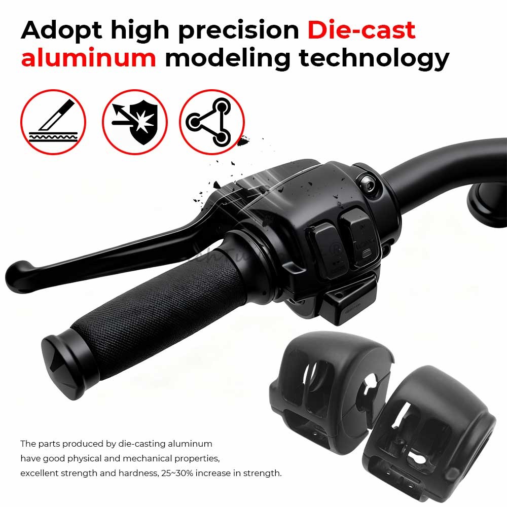 Black Hand Control Switch Housing Cover For Harley Softail Street Bob Sportster