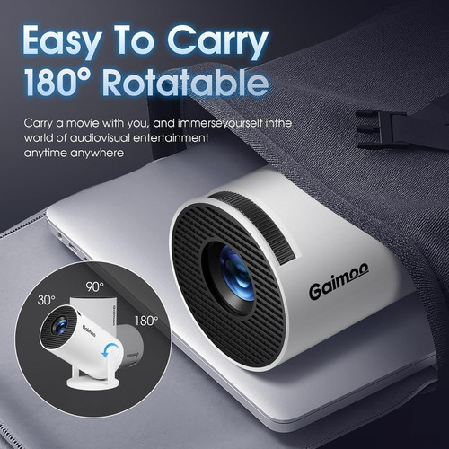 Mini Projector with WiFi and Bluetooth Built-in Apps Smart White